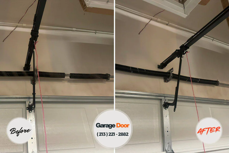 Before and after: garage door repair Glen Dale, WV